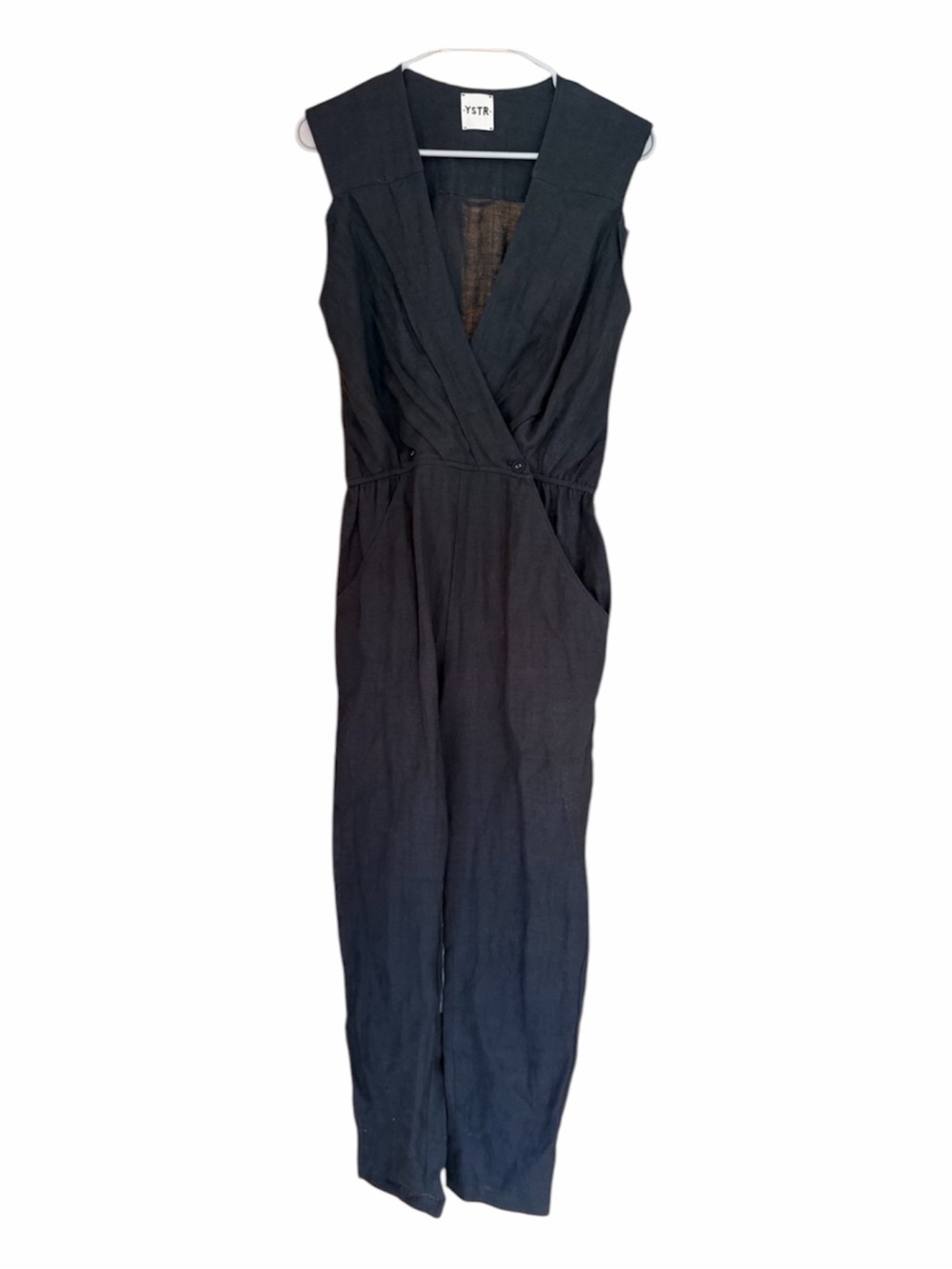 YSTR Lou Linen Jumpsuit Black Small - Picture 6 of 7